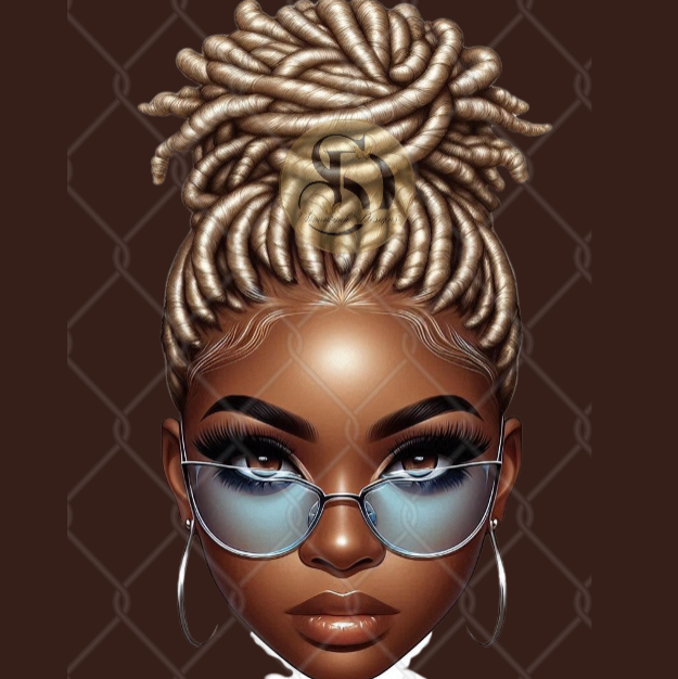 10 African American Messy Bun PNG