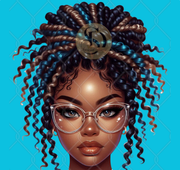 10 African American Messy Bun PNG
