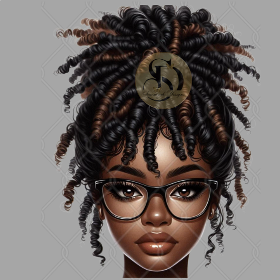 10 African American Messy Bun PNG