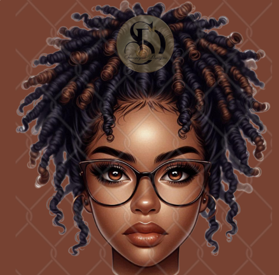 10 African American Messy Bun PNG