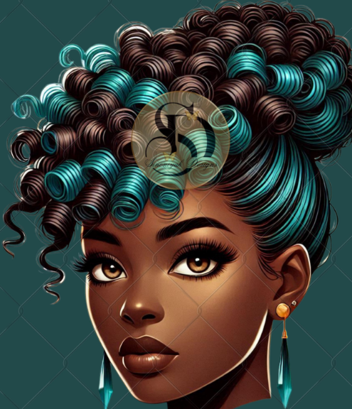 Black Girl Messy Bun Png