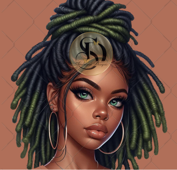 Black Girl Messy Bun Png