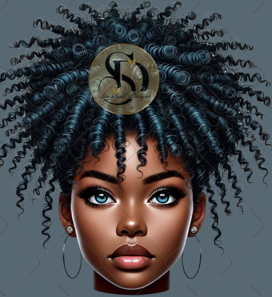 Black Girl Messy Bun Png