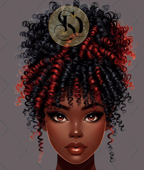 Black Girl Messy Bun Png