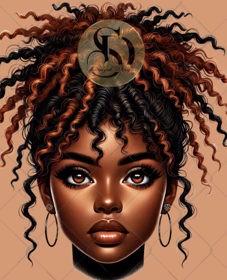 Black Girl Messy Bun Png