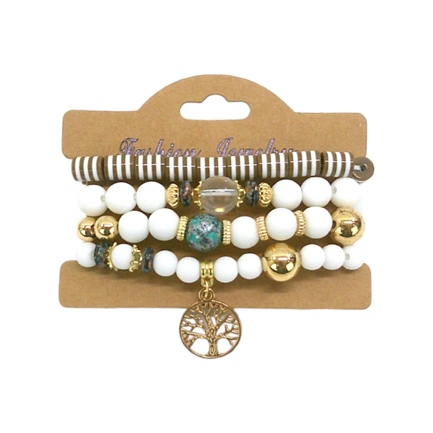 Natural Stone The Tree Of Life Bracelet In White