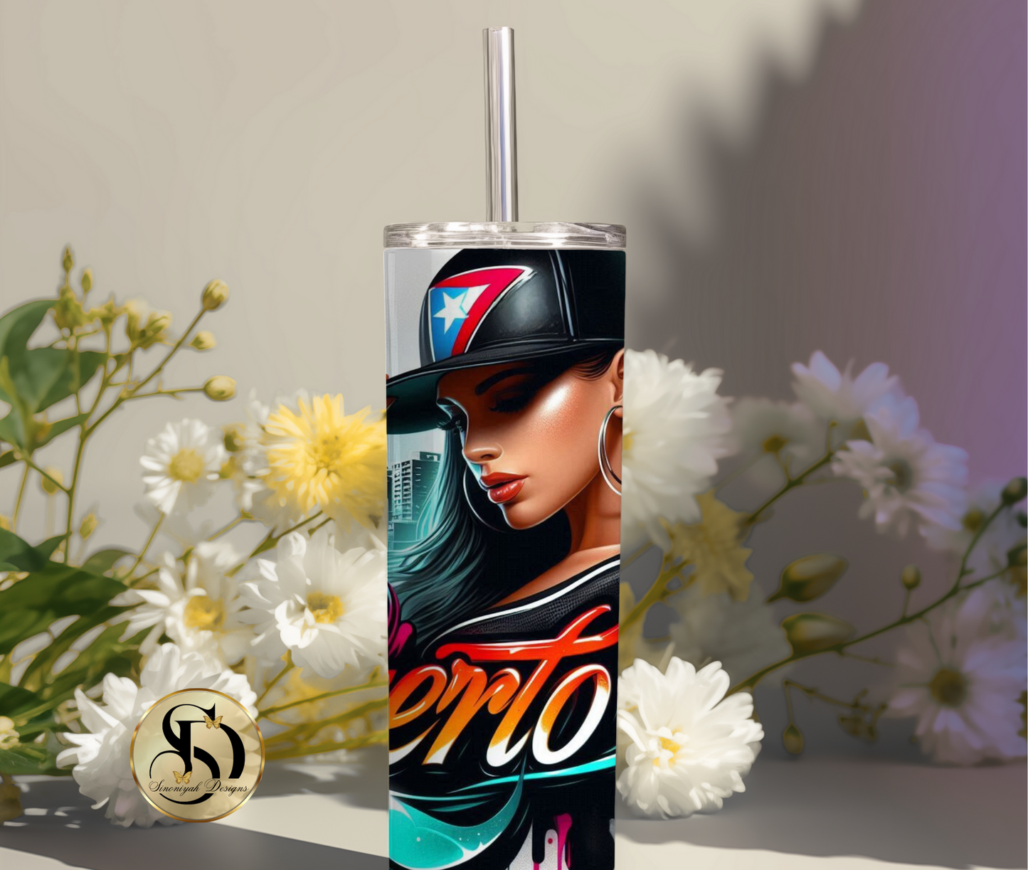 Puerto Rico Queen – 20oz Skinny Stainless Steel Tumbler