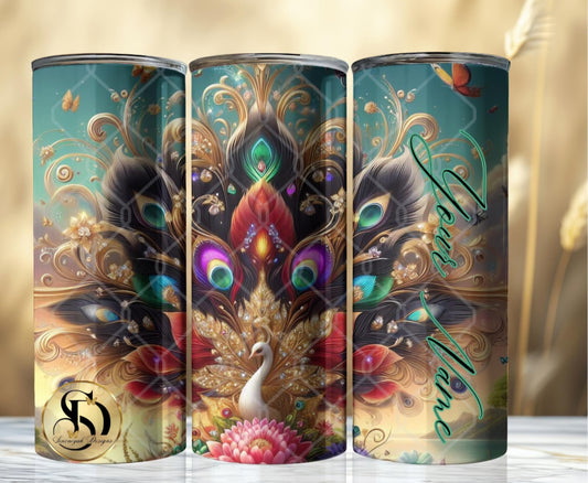 Black Multi Peacock Tumbler