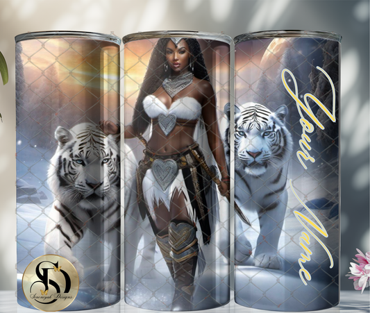 Queen And Her Tiger Tumbler