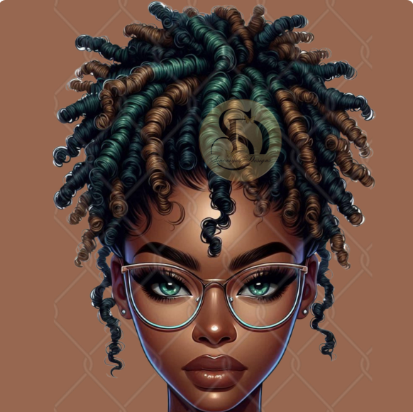 10 African American Messy Bun PNG