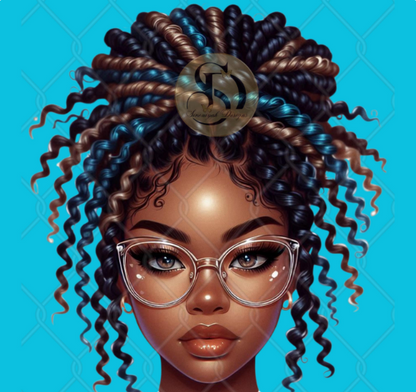 10 African American Messy Bun PNG