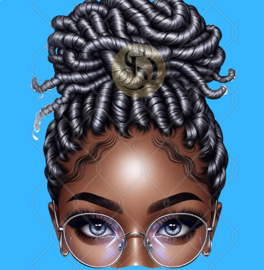 10 African American Messy Bun PNG
