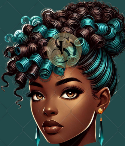 Black Girl Messy Bun Png