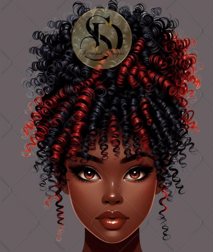 Black Girl Messy Bun Png