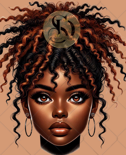Black Girl Messy Bun Png