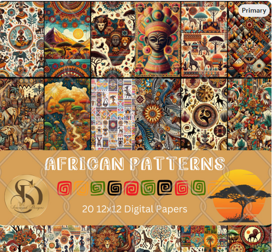 African Printable Pattern Paper