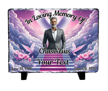 In Loving Memory Of Photo Rock Slate With Display Stand.