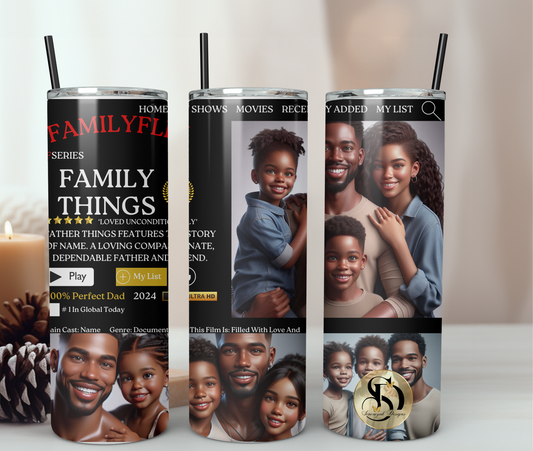 FamilyFlix 4 Photo Personalised Tumbler