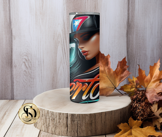 Puerto Rico Queen – 20oz Skinny Stainless Steel Tumbler