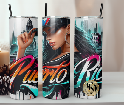 Puerto Rico Queen – 20oz Skinny Stainless Steel Tumbler