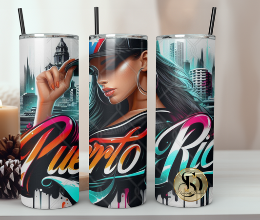 Puerto Rico Queen – 20oz Skinny Stainless Steel Tumbler